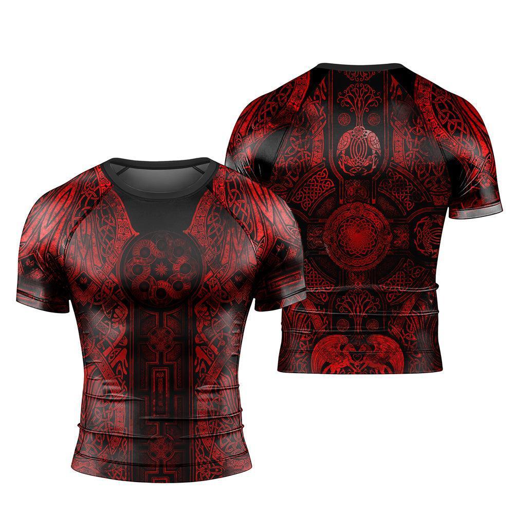 Viking Suncatcher Red Men's Short Sleeve Rash Guard