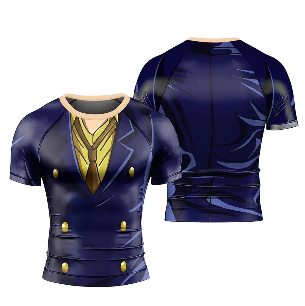 Black Leg Sanji One Piece Short Sleeve Rash Guard