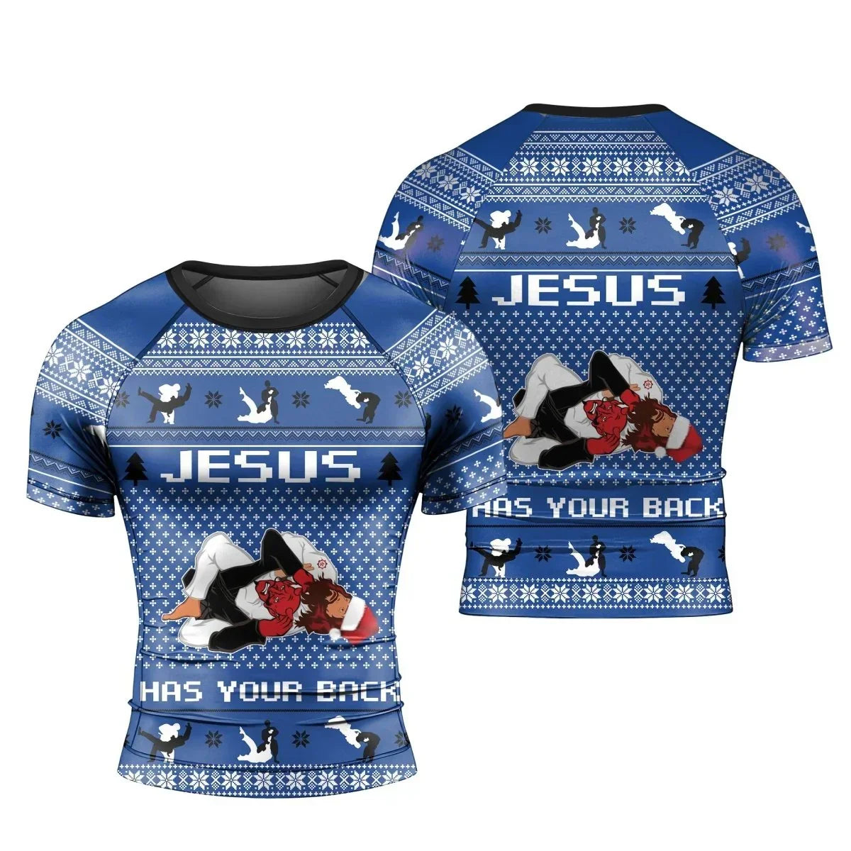 Holiday Savior Choking Short Sleeve Rash Guard
