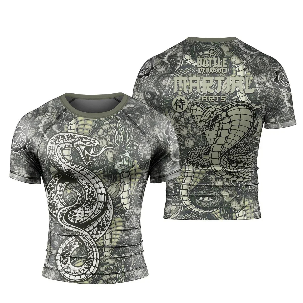 Samurai Cobra And Dragon Short Sleeve Rash Guard
