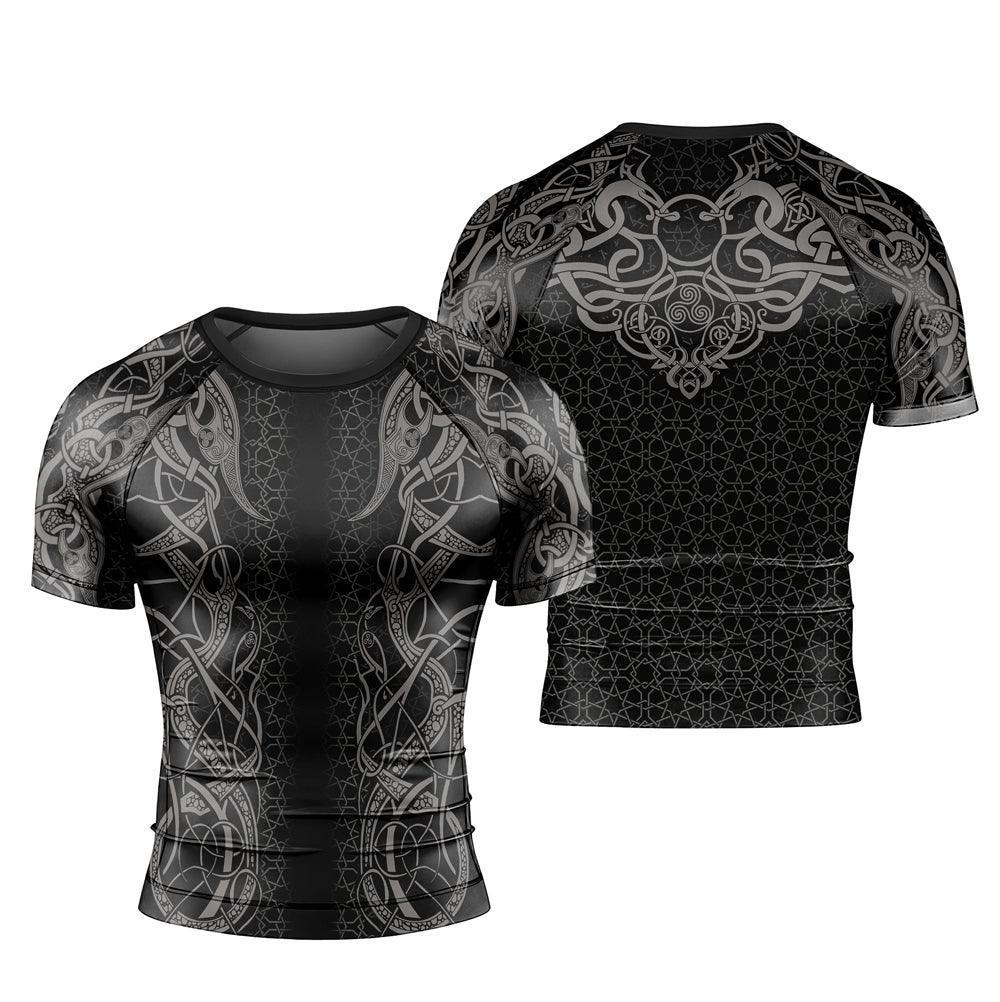 Fenrir Tattoo Viking Men's Short Sleeve Rash Guard