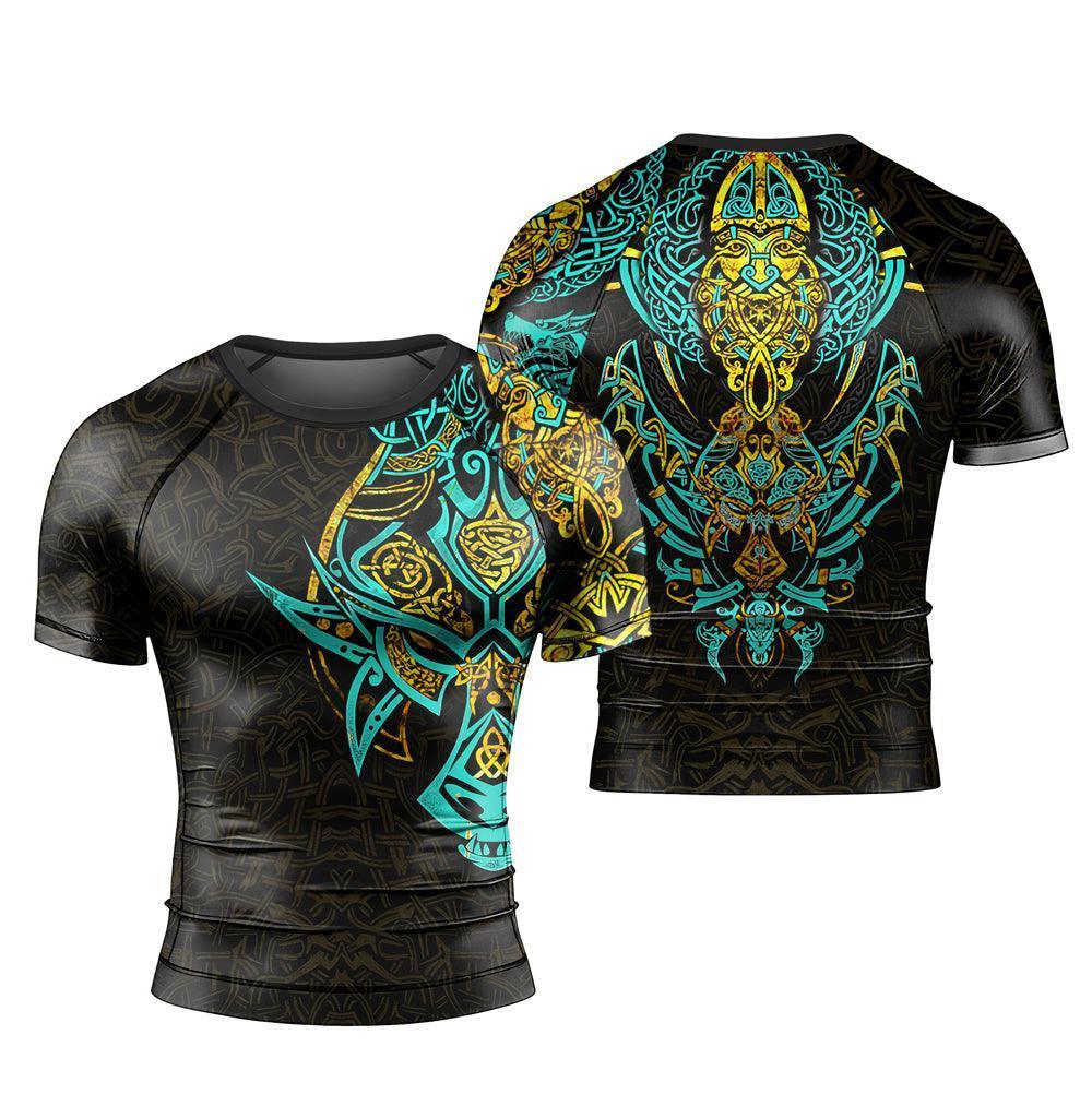 Fenrir Norse Wolf Men's Short Sleeve Rash Guard
