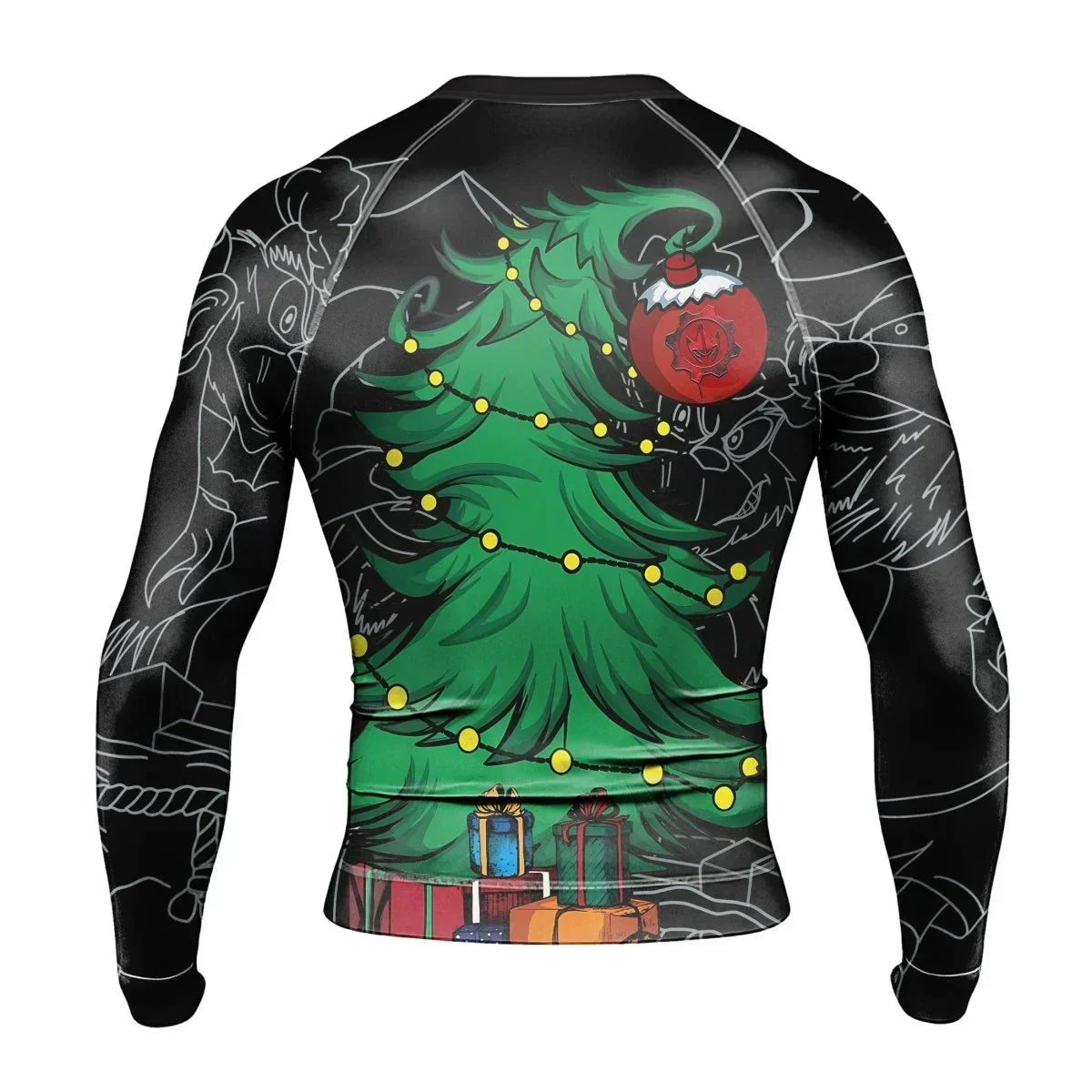 Grinch Christmas Man Long Sleeve Rash Guard