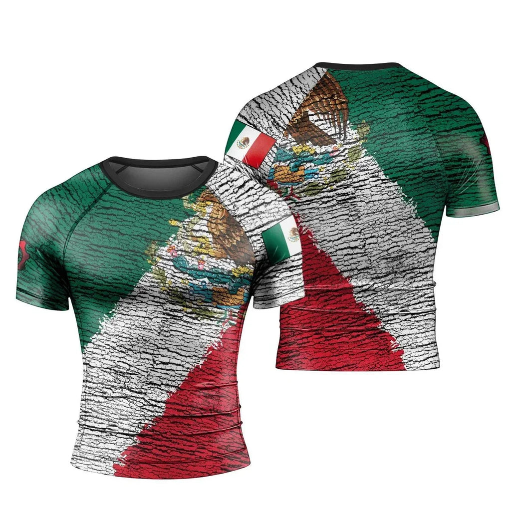 Mexico Flag Short Sleeve Rash Guard