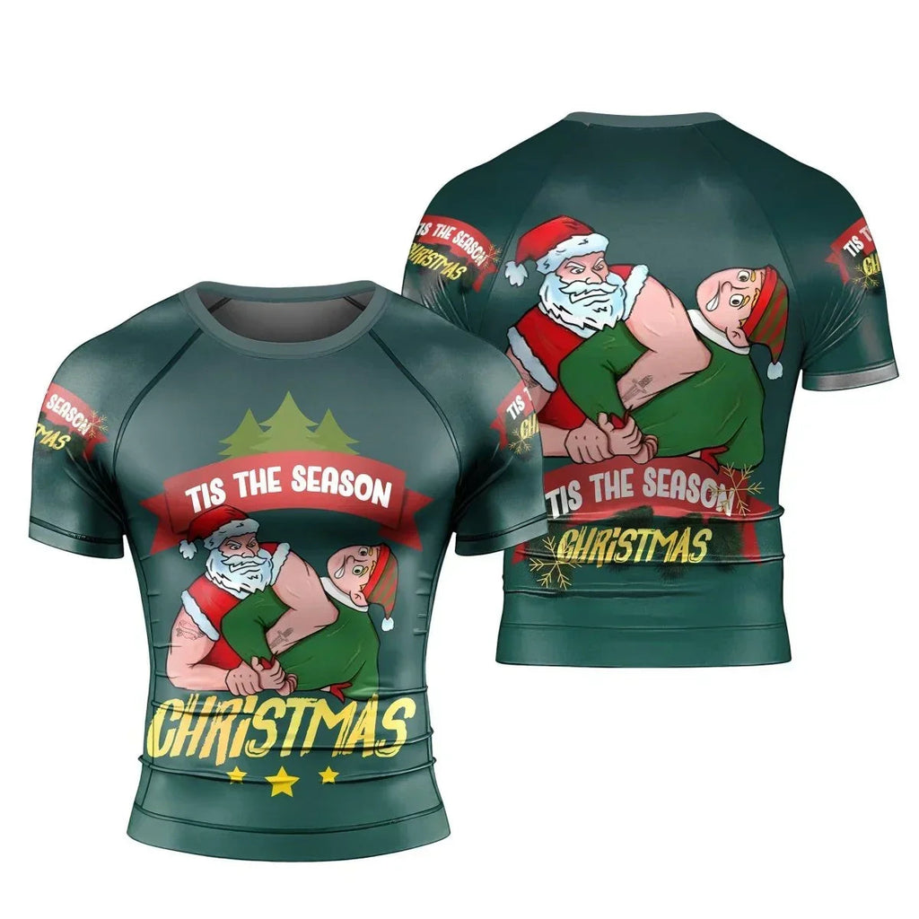 Santa Submission Short Sleeve Rash Guard