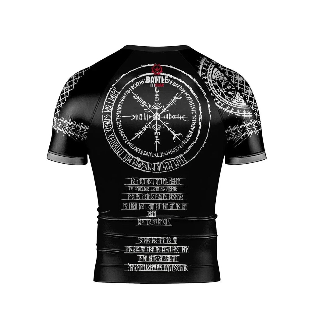 Vikings Shield Runes Men's Short Sleeve Rash Guard