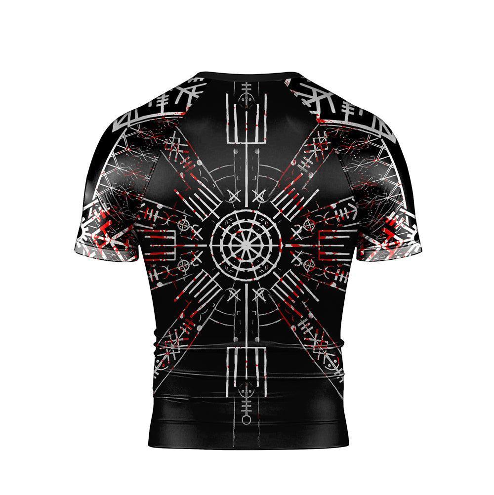Viking Sol Runes And Symbols  Men's Short Sleeve Rash Guard