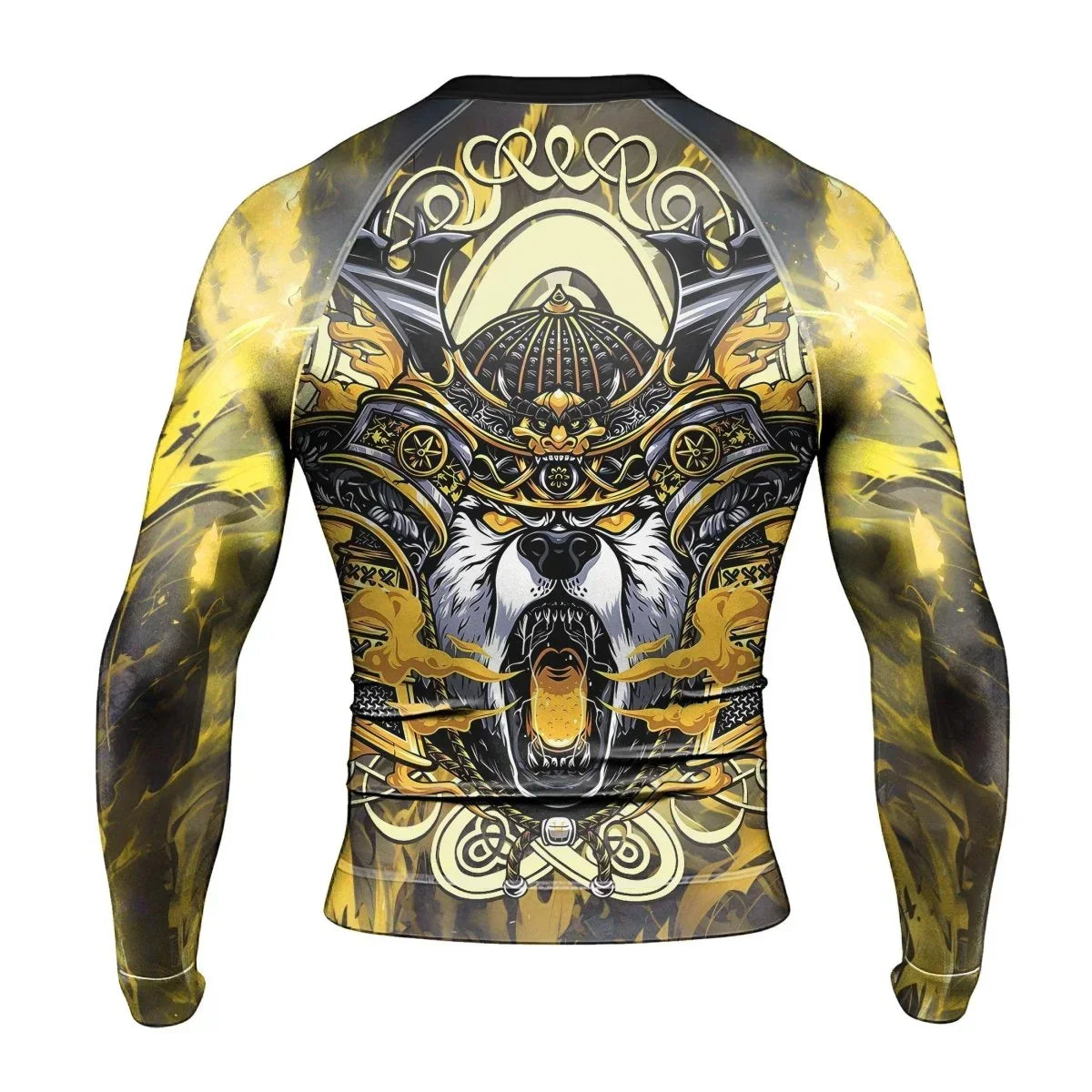 Golden Panda Skull Long Sleeve Rash Guard
