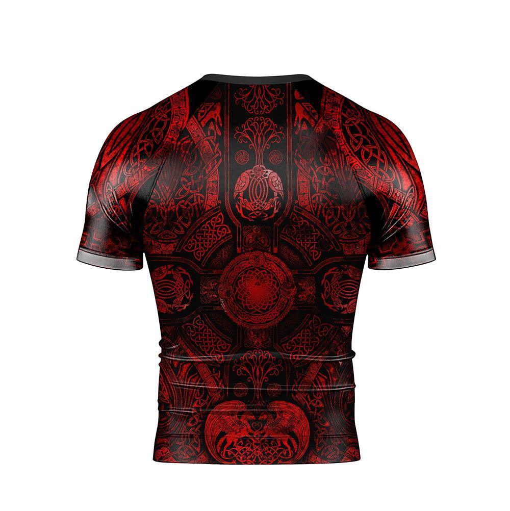 Viking Suncatcher Red Men's Short Sleeve Rash Guard