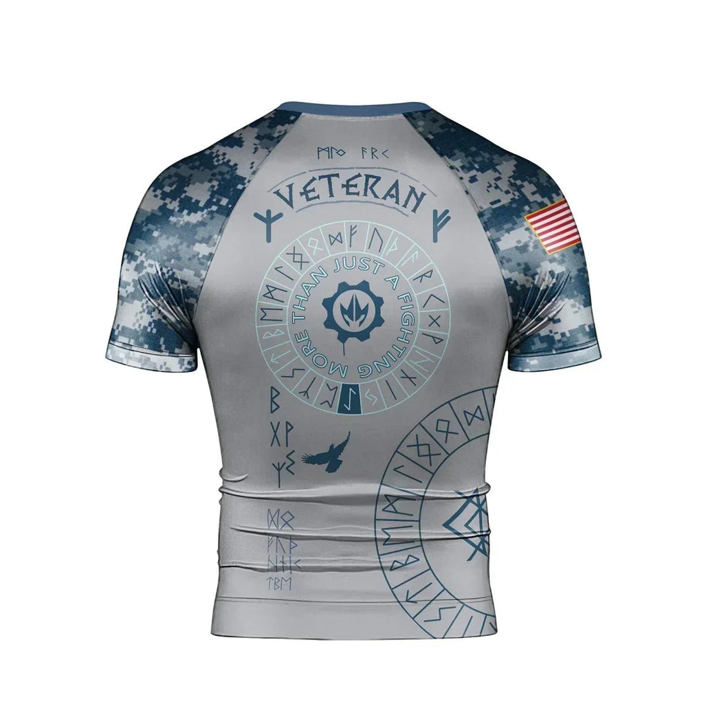 Navy Veteran Viking Men's Short Sleeve Rash Guard