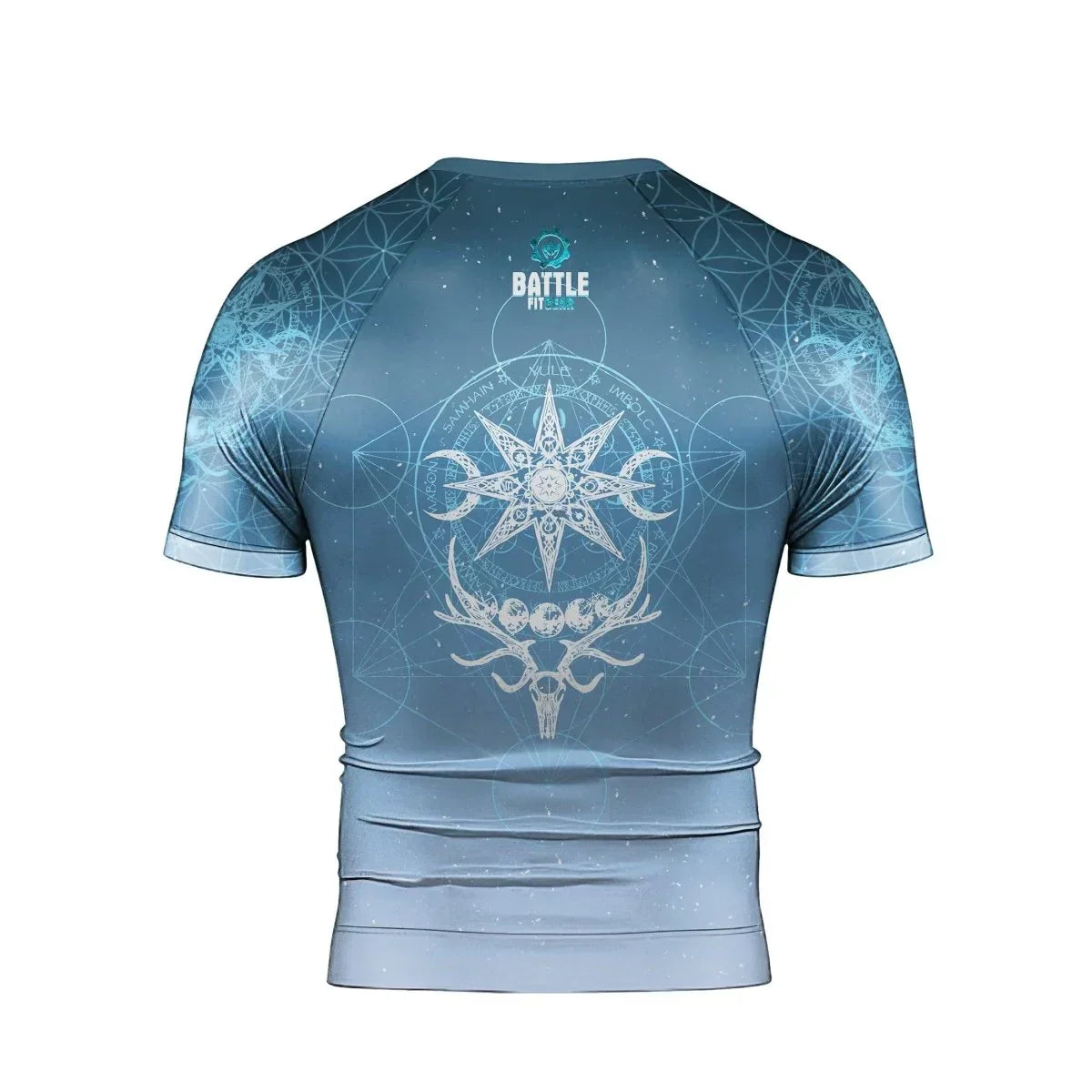Light Blue YULE Vikings Men's Short Sleeve Rash Guard