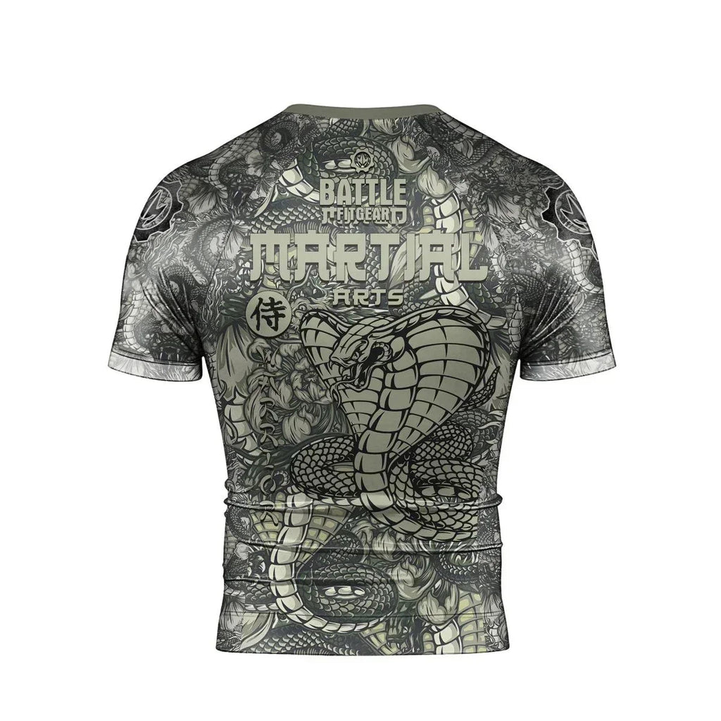 Samurai Cobra And Dragon Short Sleeve Rash Guard