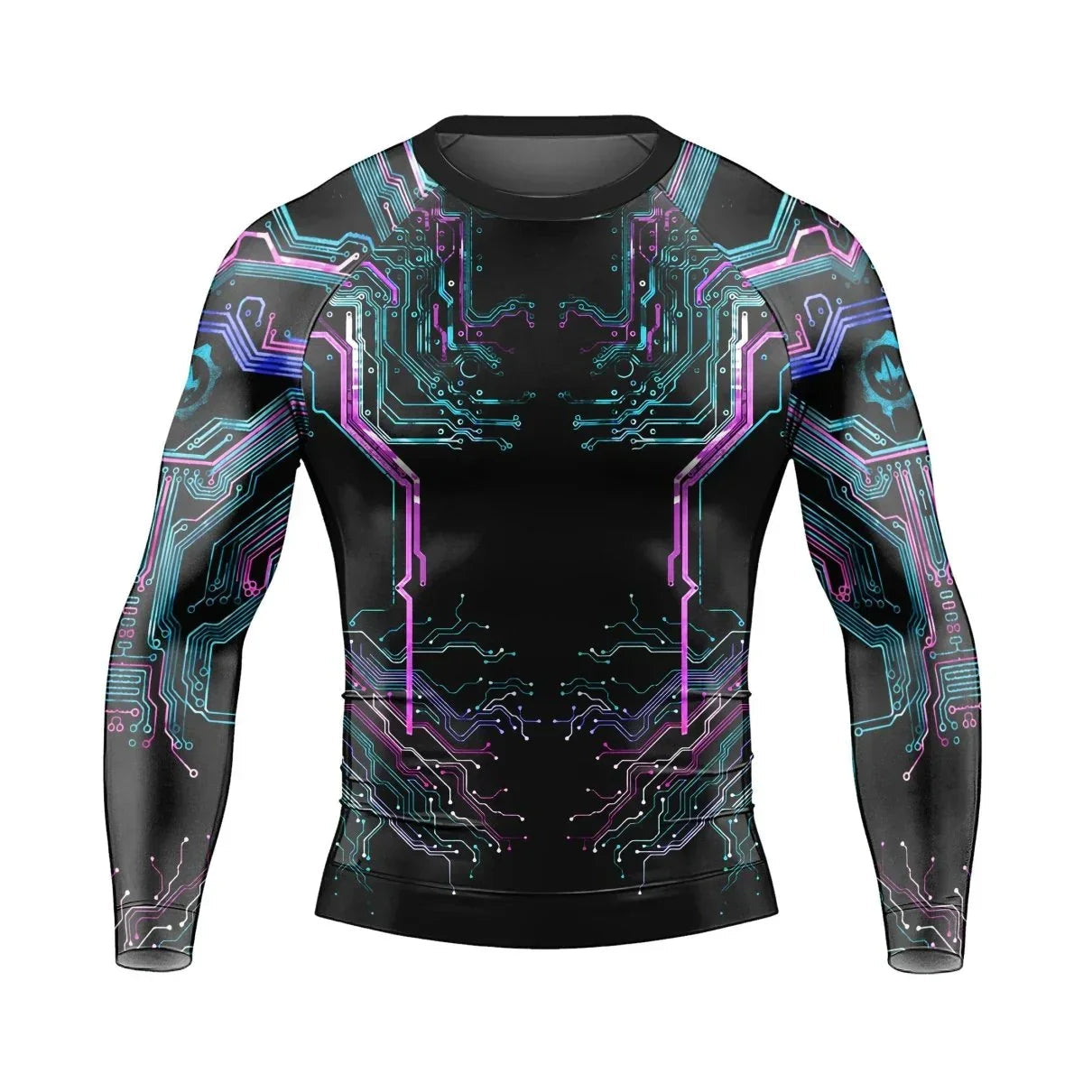 Deadly Glowing Circuit Men's Long Sleeve Rash Guard