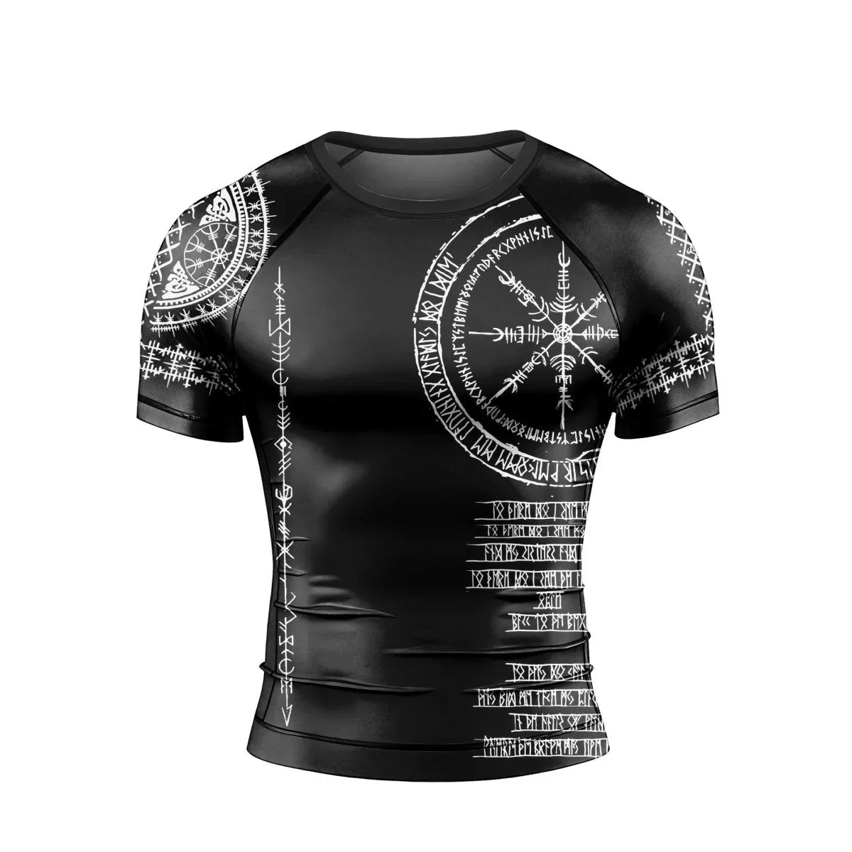 Vikings Shield Runes Men's Short Sleeve Rash Guard