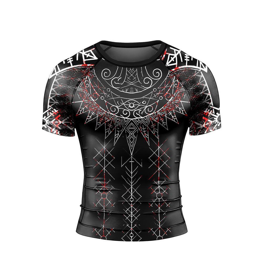 Viking Sol Runes And Symbols  Men's Short Sleeve Rash Guard
