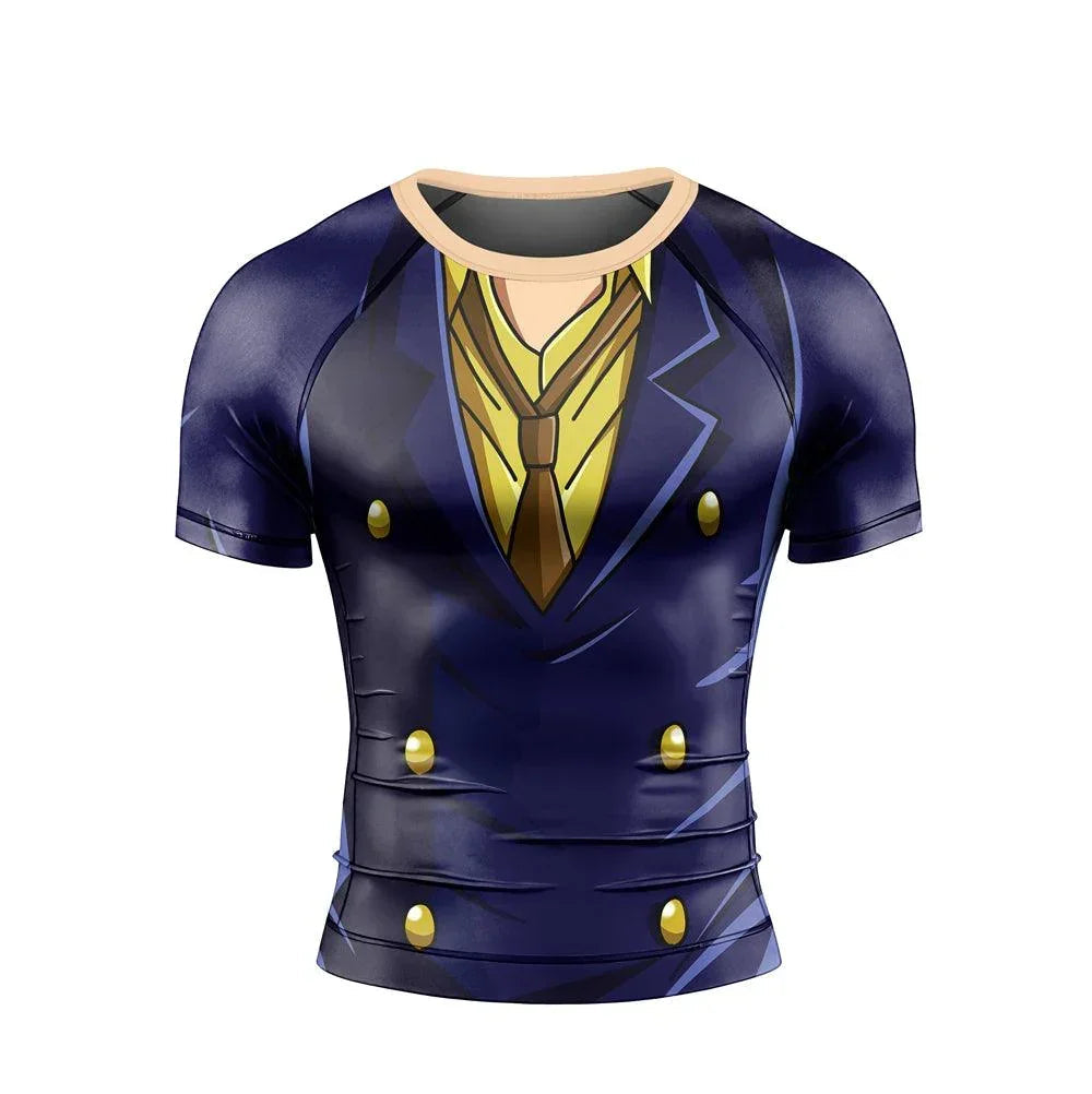 Black Leg Sanji One Piece Short Sleeve Rash Guard