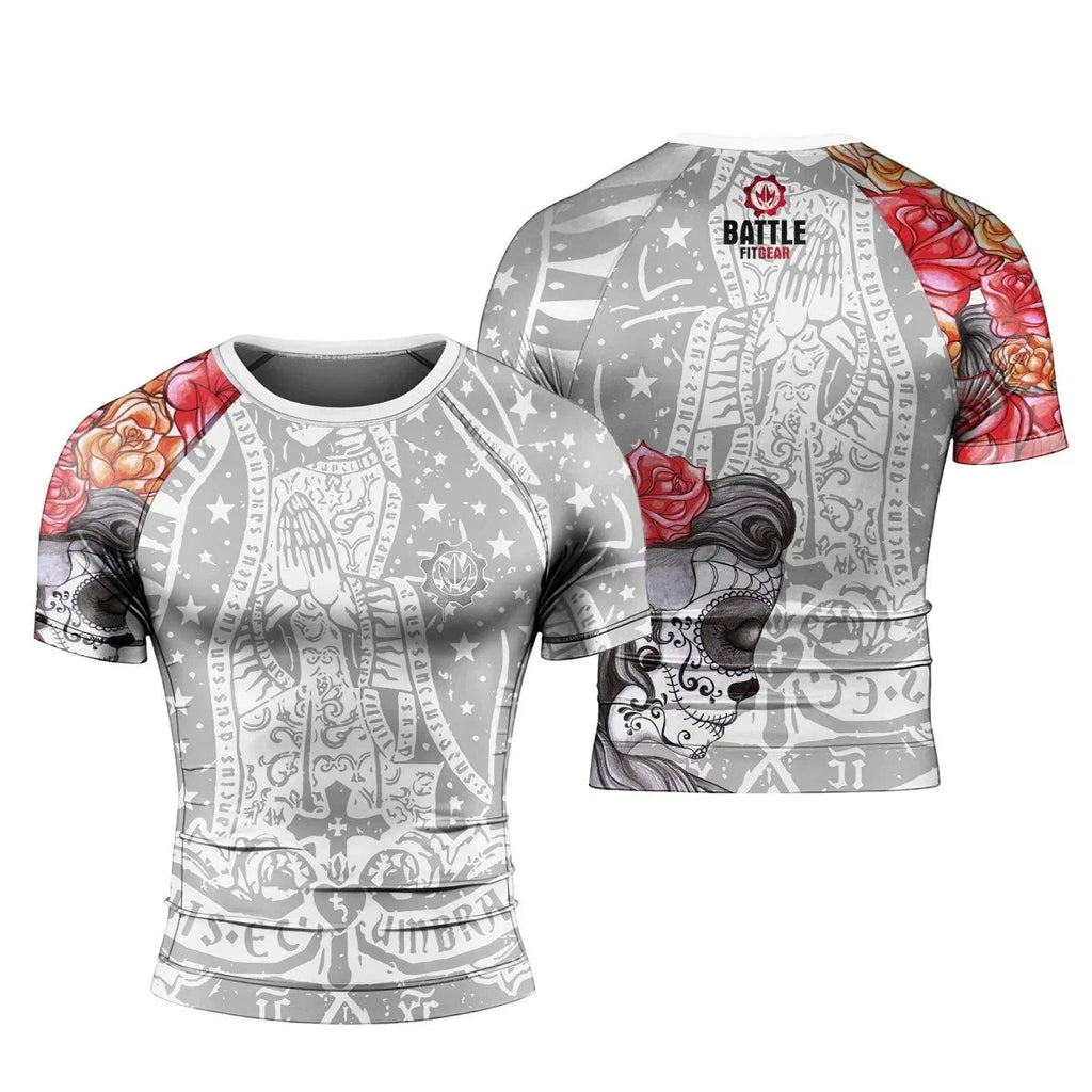 La Santa Muerte Men's Short Sleeve Rash Guard