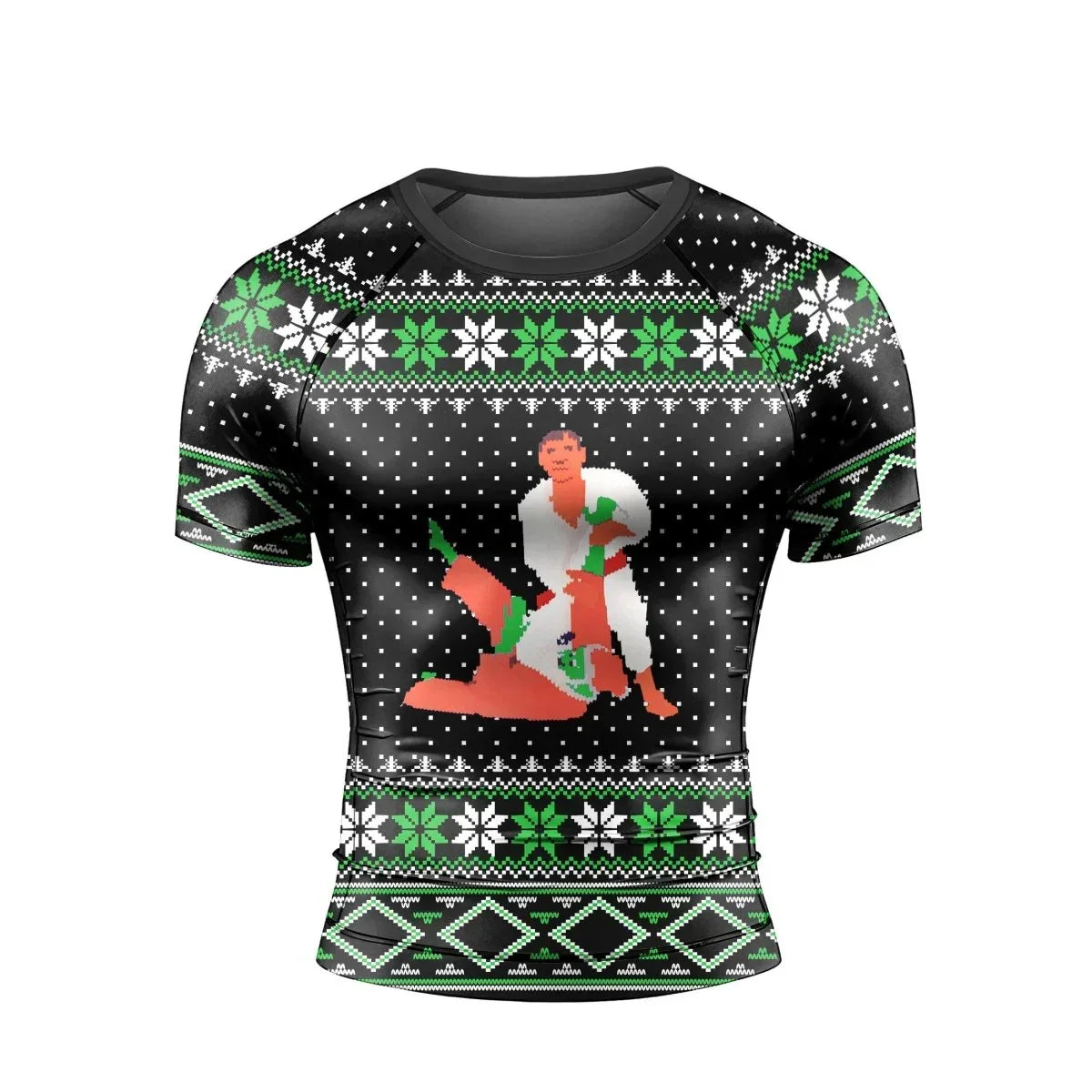 Santa Christmas Short Sleeve Rash Guard