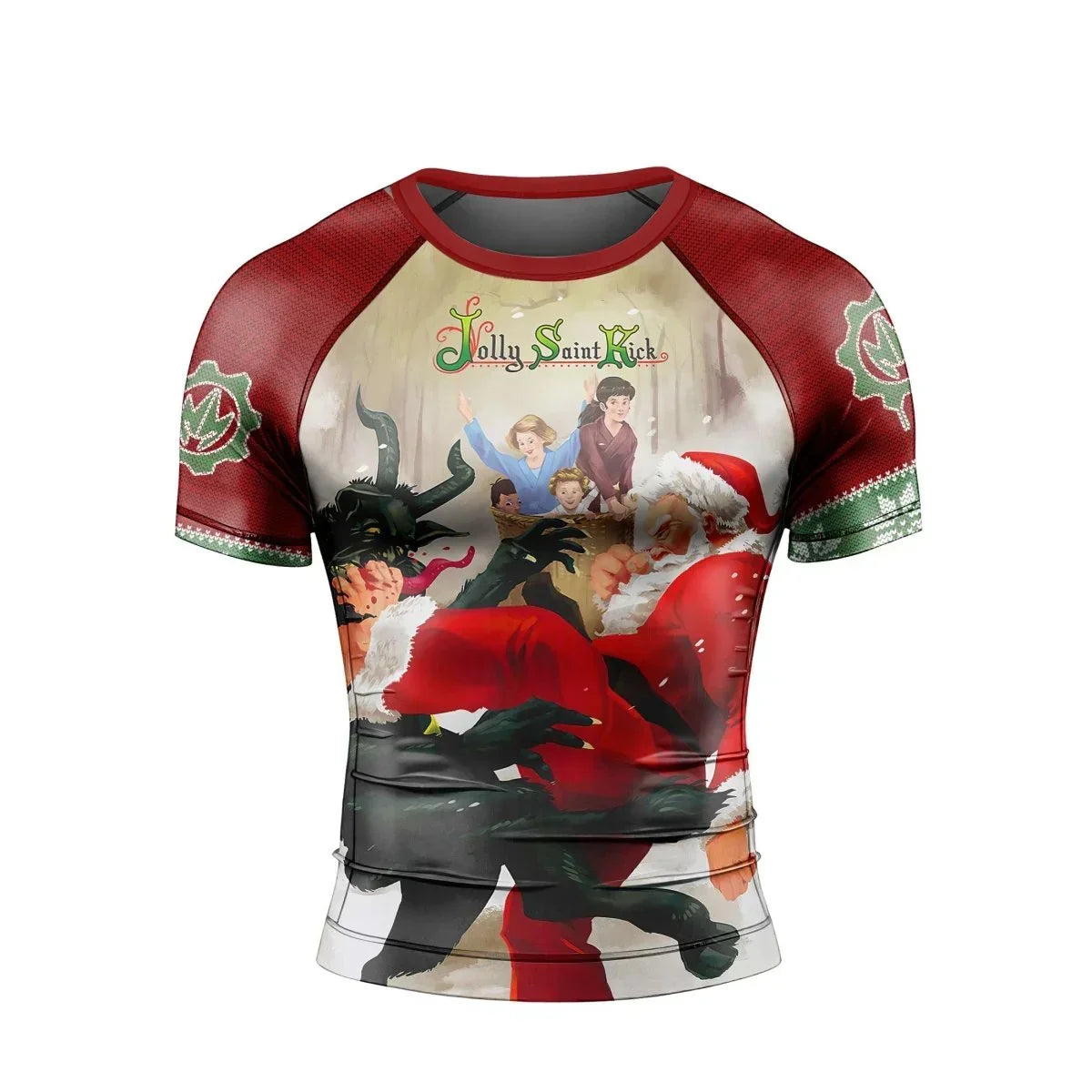 Santa & Satan Christmas Short Sleeve Rash Guard