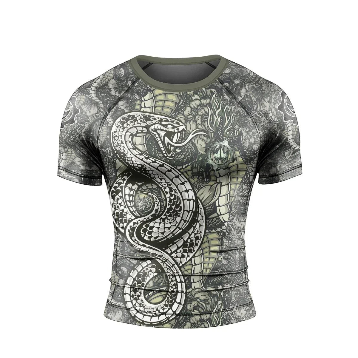 Samurai Cobra And Dragon Short Sleeve Rash Guard