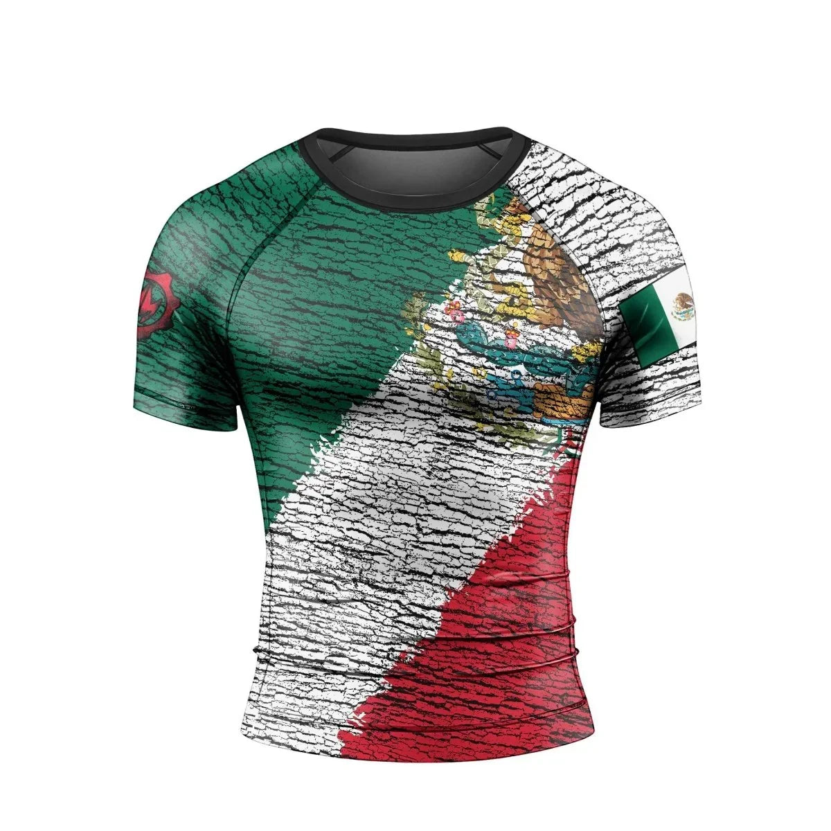 Mexico Flag Short Sleeve Rash Guard