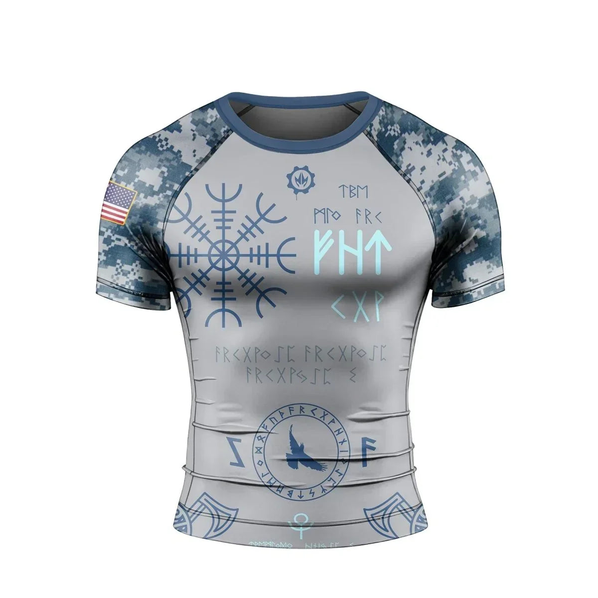 Navy Veteran Viking Men's Short Sleeve Rash Guard
