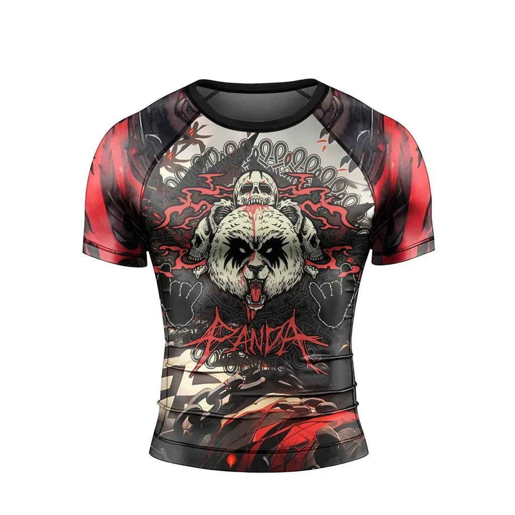 Panda Skull Short Sleeve Rash Guard