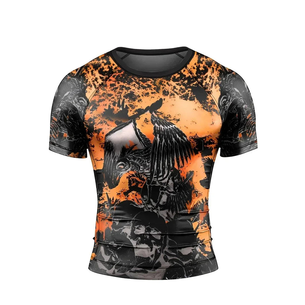 Raven Skull Men's Short Sleeve Rash Guard