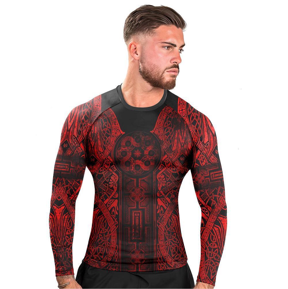 Viking Suncatcher Red Men's Long Sleeve Rash Guard