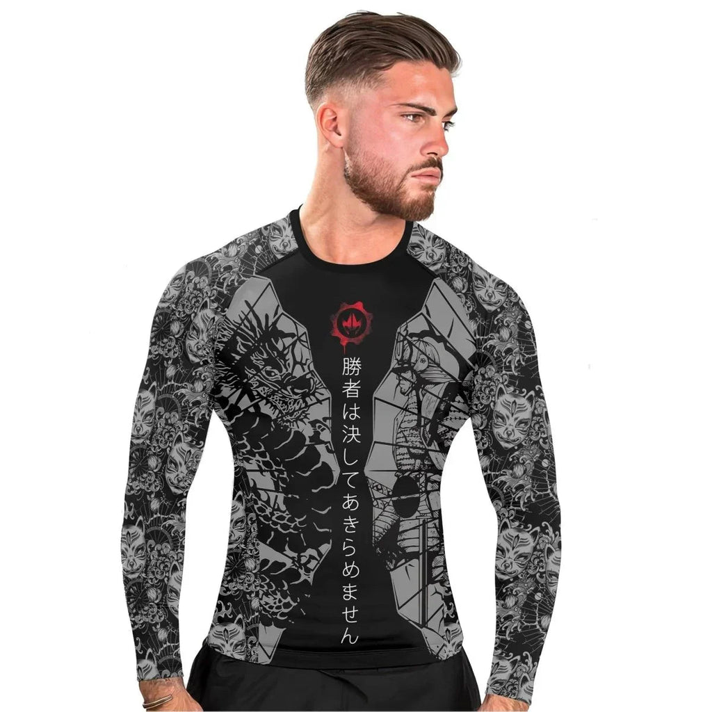 Samurai VS Dragon Men's Long Sleeve Rash Guard