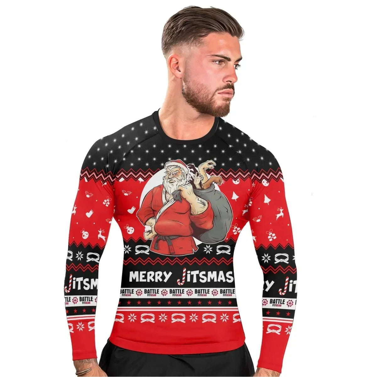 Villain Santa Claus Jitsmas Long Sleeve Rash Guard