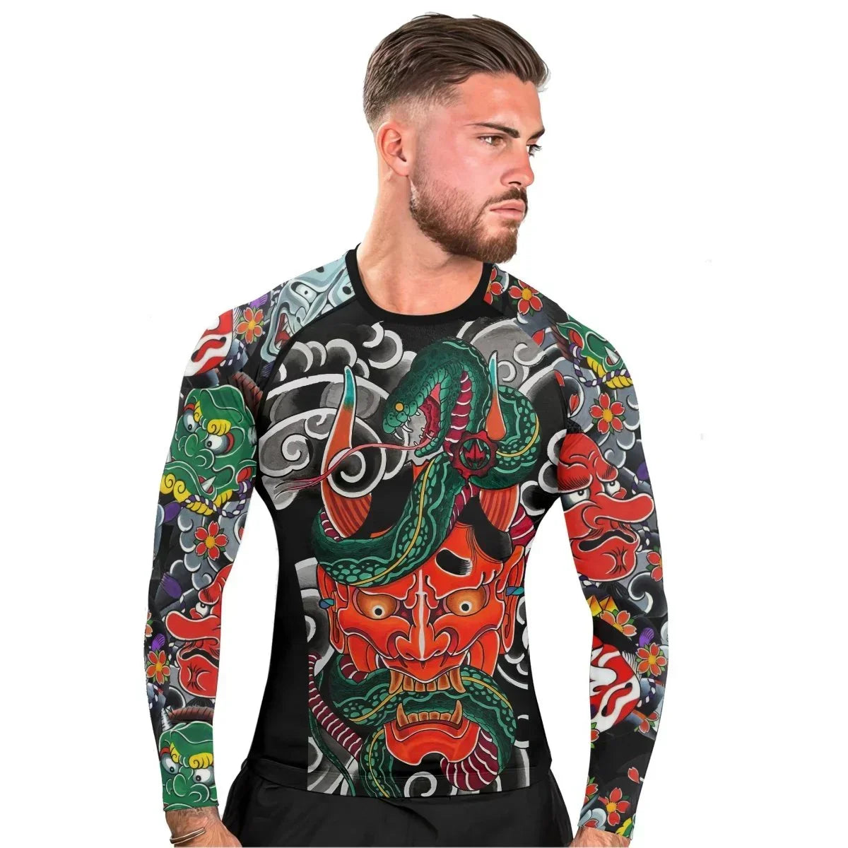Japanese Viper Oni Men's Long Sleeve Rash Guard