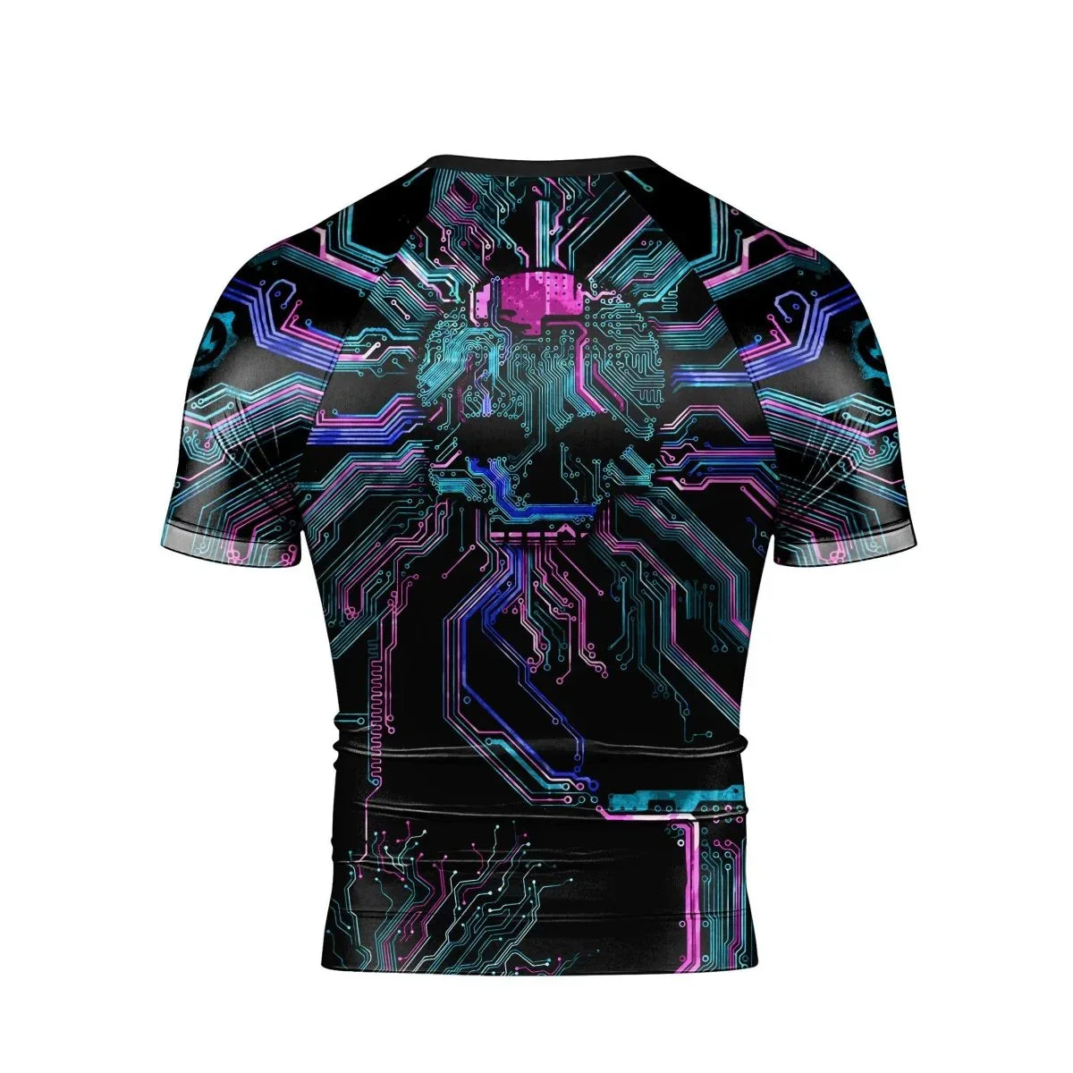 Deadly Glowing Circuit Men's Short Sleeve Rash Guard