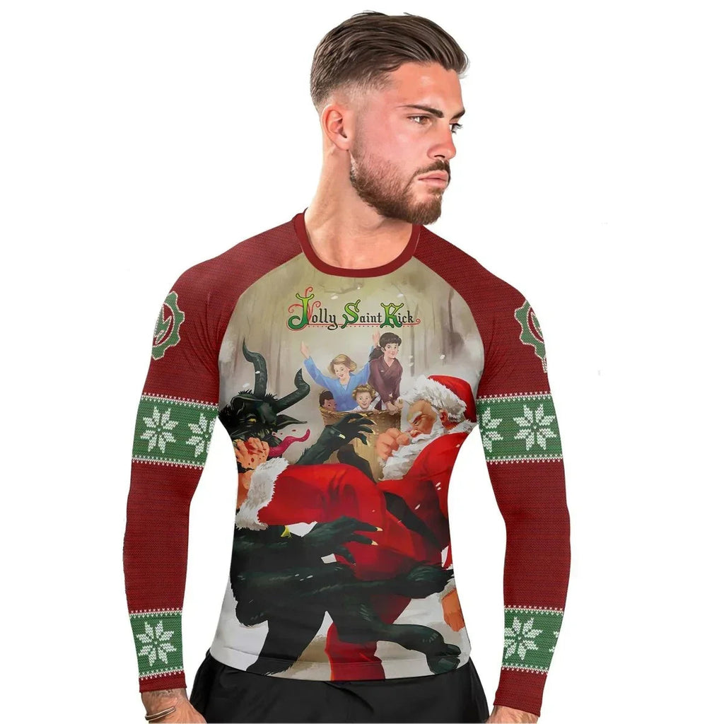 Santa & Satan Christmas Long Sleeve Rash Guard