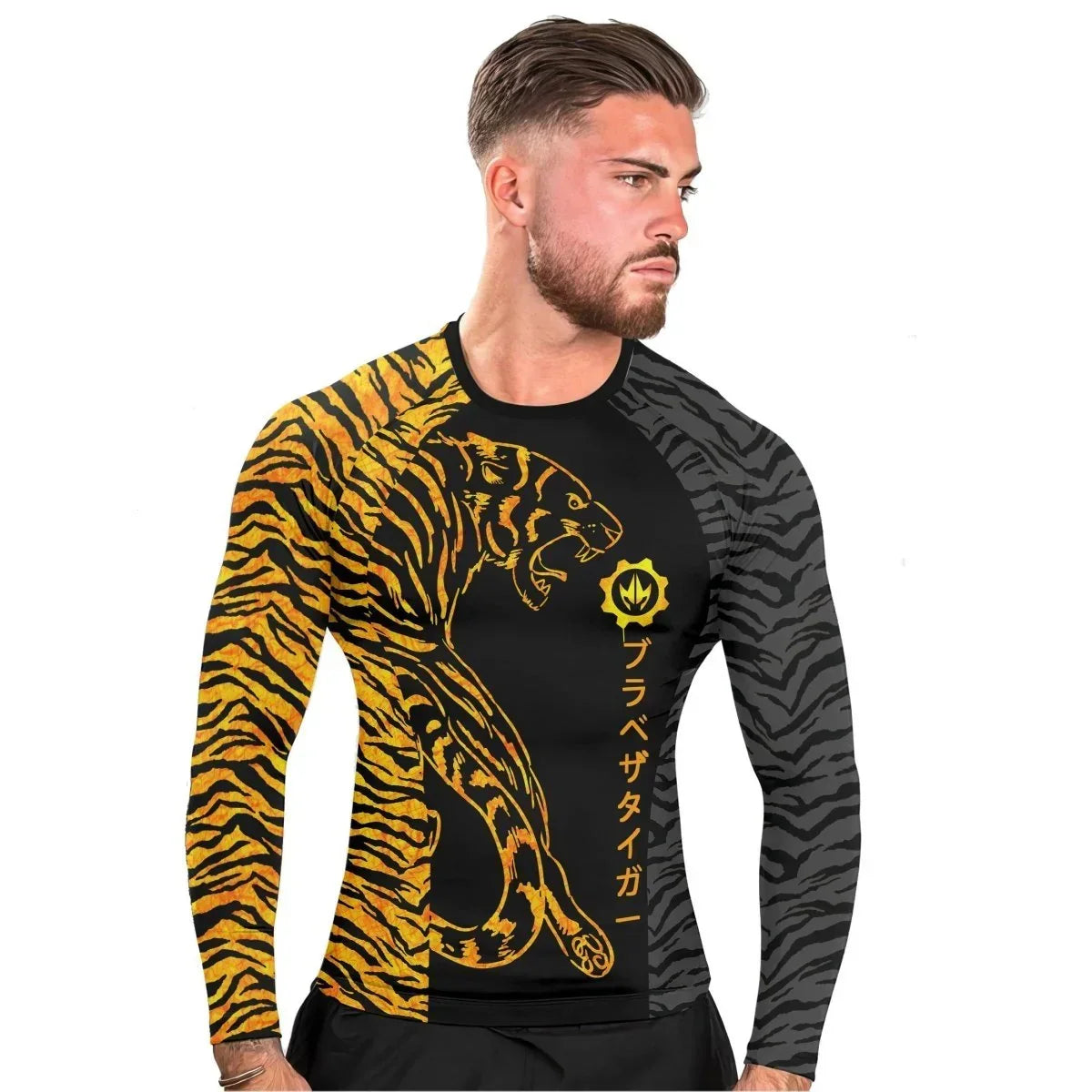Tiger's Reflection Men's Long Sleeve Rash Guard