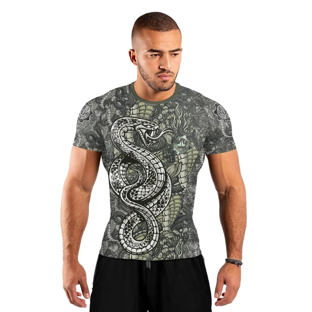 Samurai Cobra And Dragon Short Sleeve Rash Guard