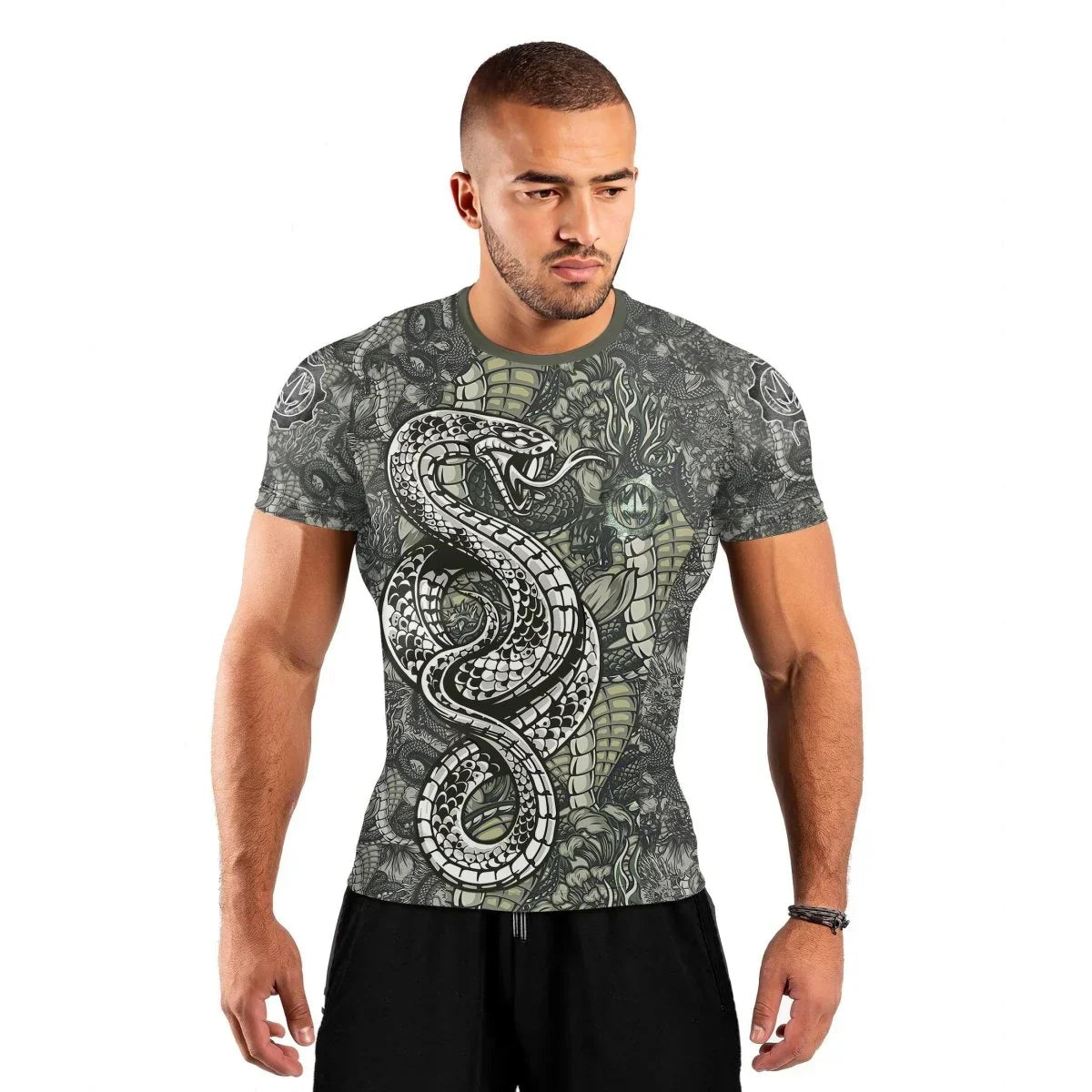 Samurai Cobra And Dragon Short Sleeve Rash Guard