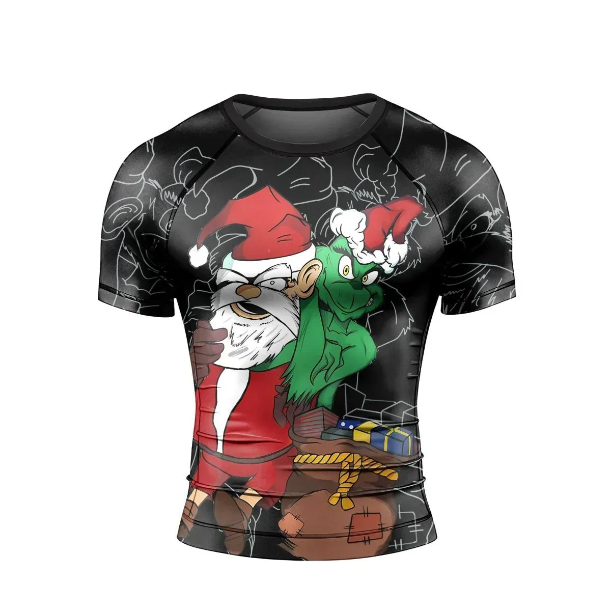 Grinch Christmas Short Sleeve Rash Guard