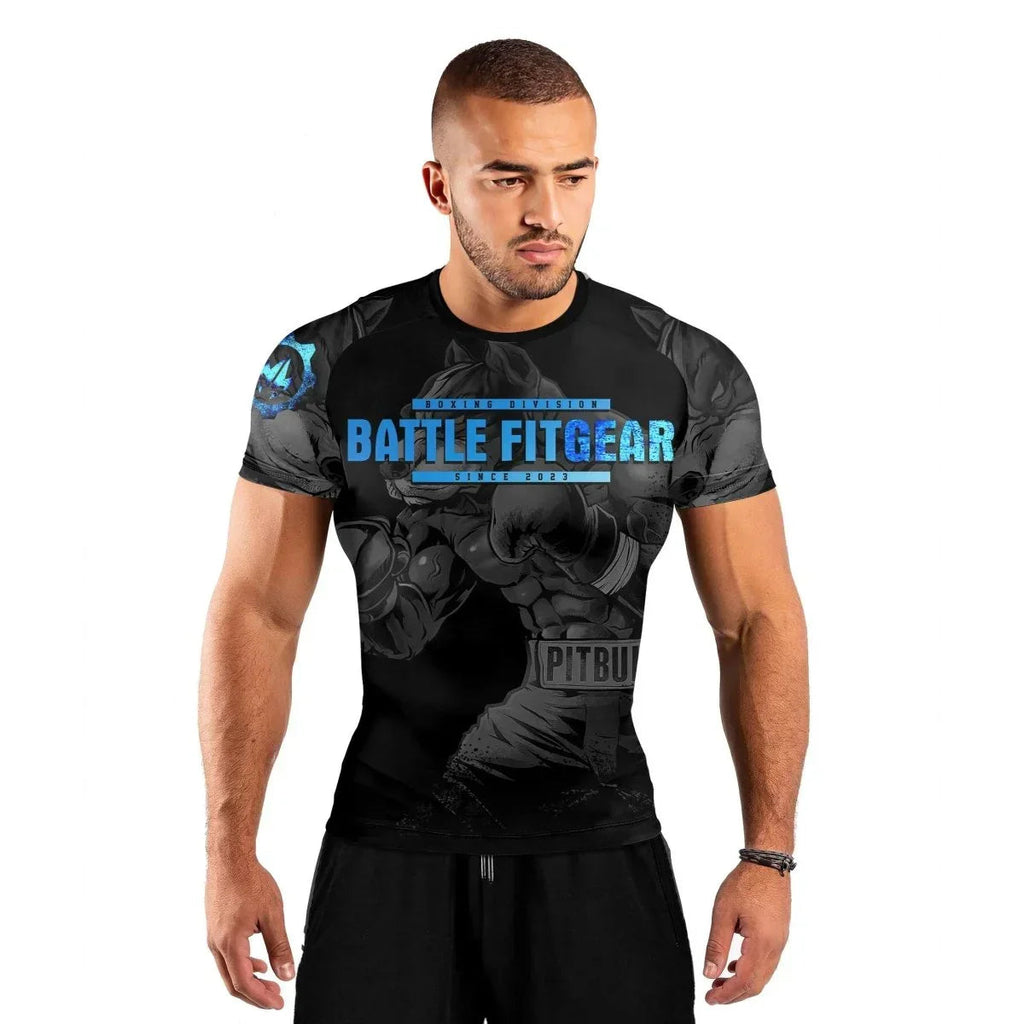 Pitbull Boxing Men's Short Sleeve Rash Guard