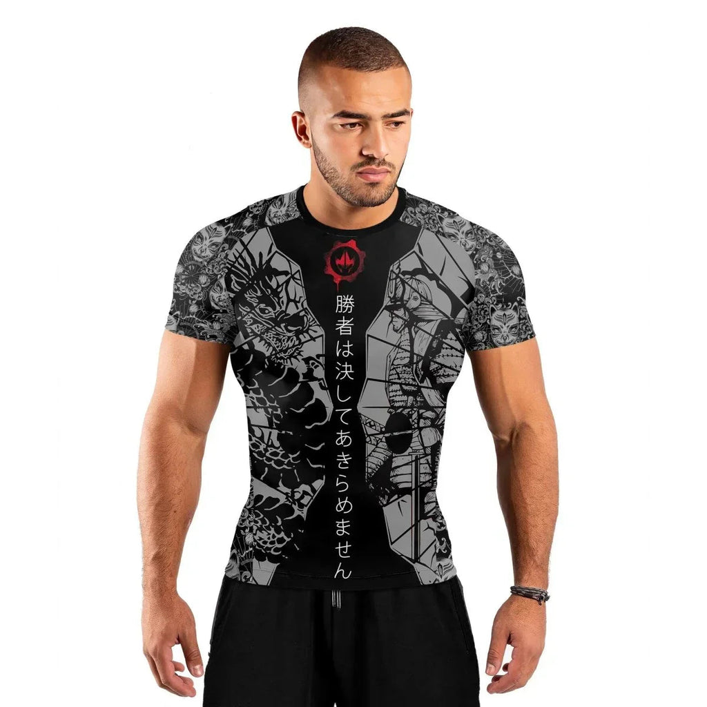 Samurai VS Dragon Men's Short Sleeve Rash Guard