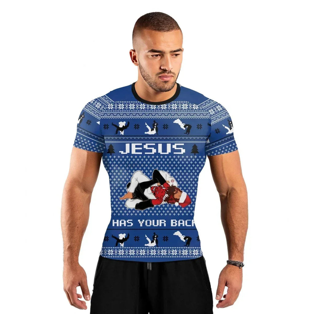Holiday Savior Choking Short Sleeve Rash Guard