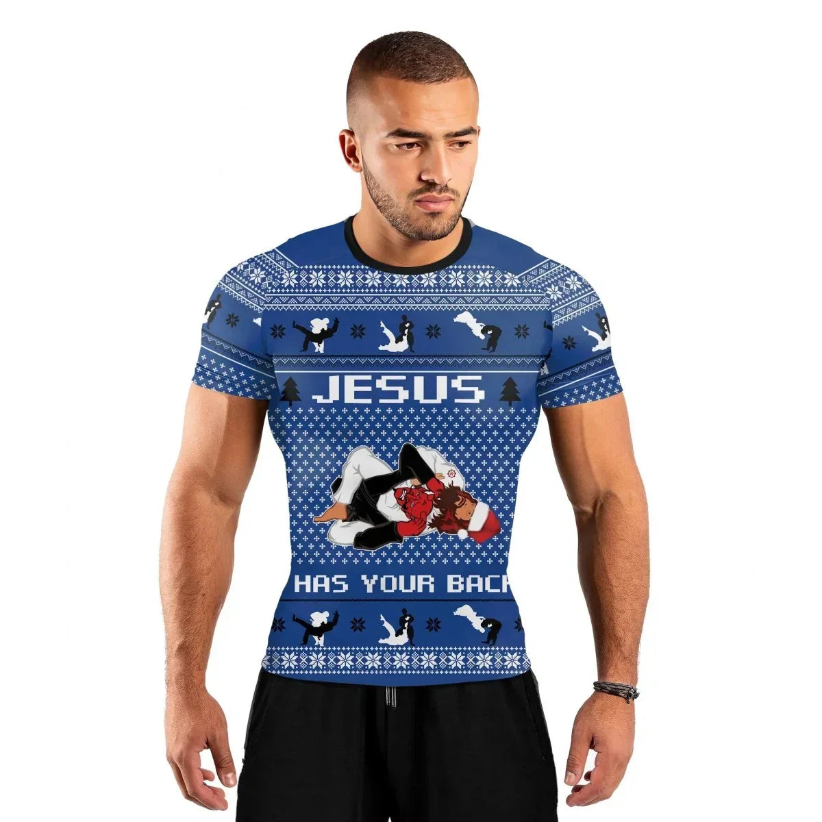 Holiday Savior Choking Short Sleeve Rash Guard