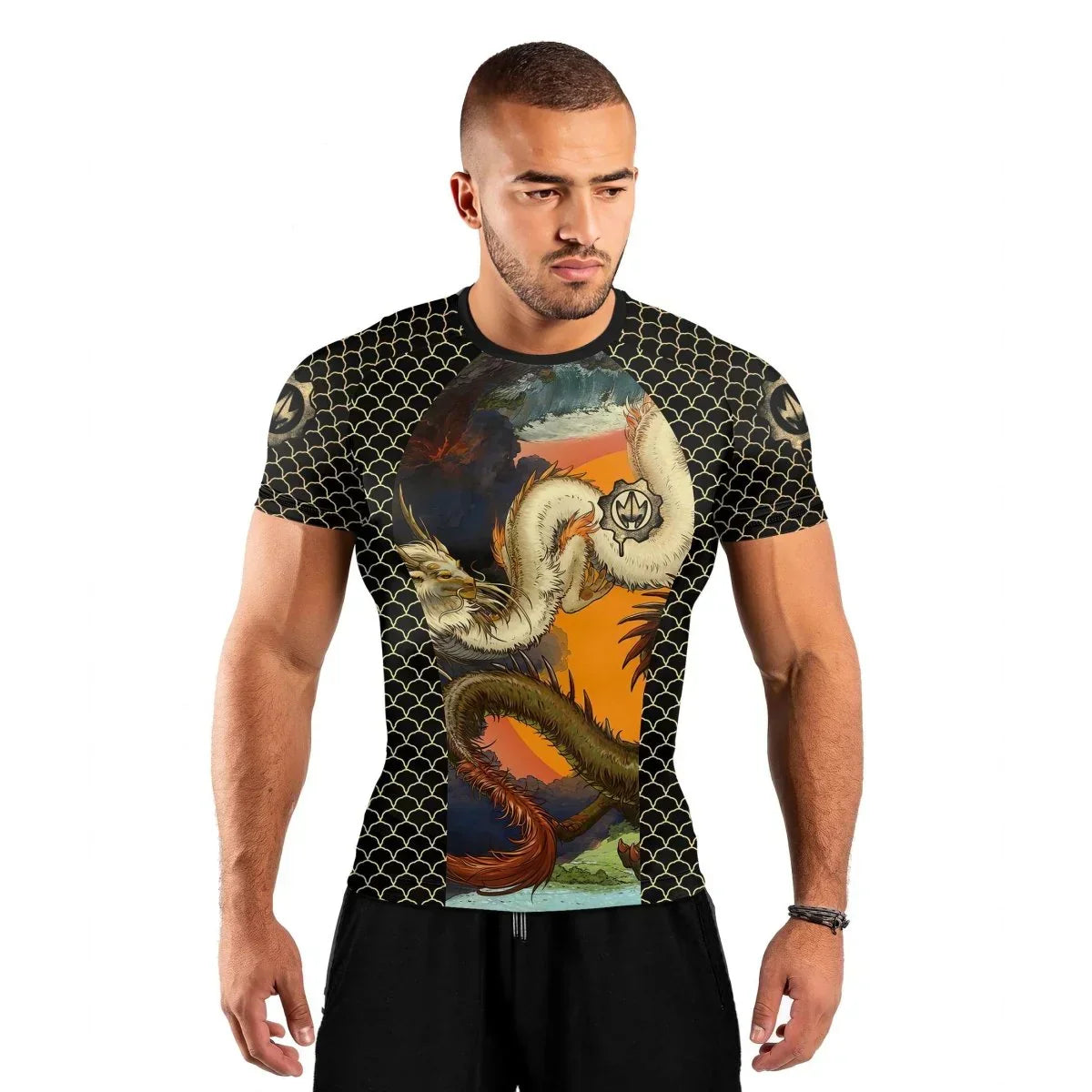 Twin Dragon Short Sleeve Rash Guard