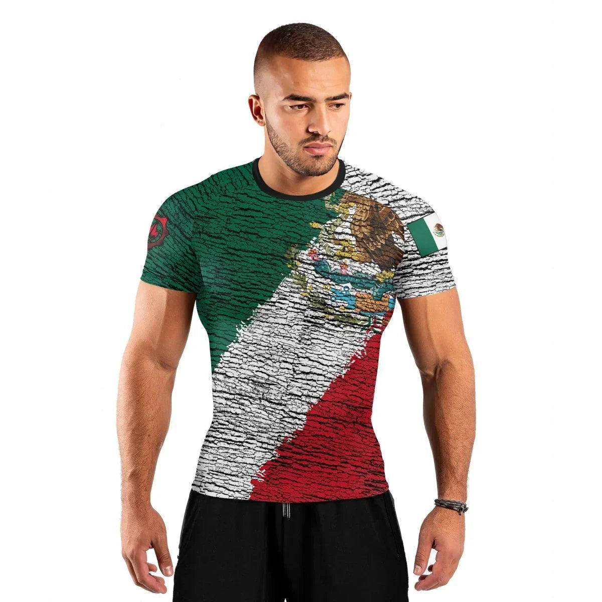 Mexico Flag Short Sleeve Rash Guard