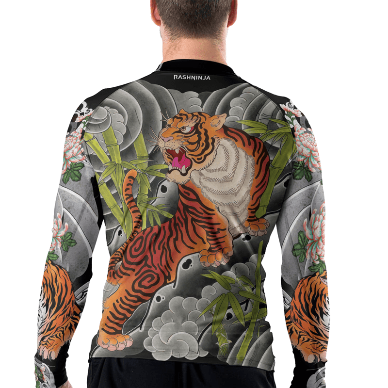 Rashninja Wild Tiger Forest Men's Long Sleeve Rash Guard
