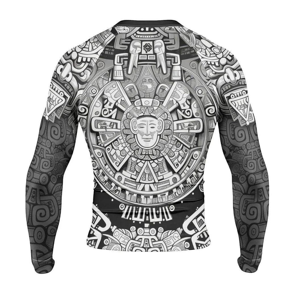 Brave Aztec Warrior Men's Long Sleeve Rash Guard