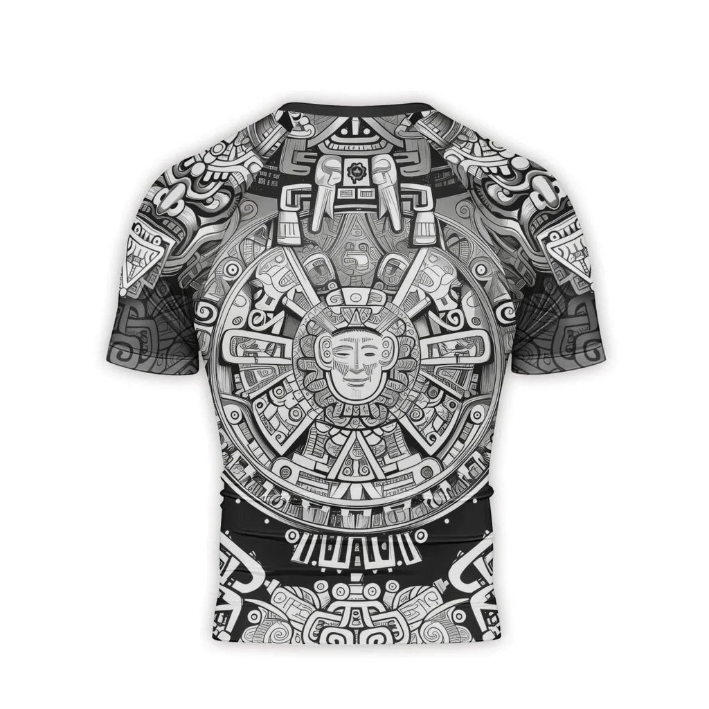 Brave Aztec Warrior Men's Short Sleeve Rash Guard