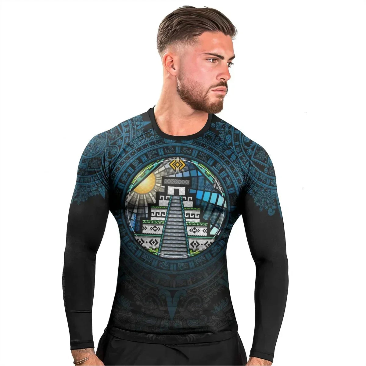 Mayan Guardian Men's Long Sleeve Rash Guard