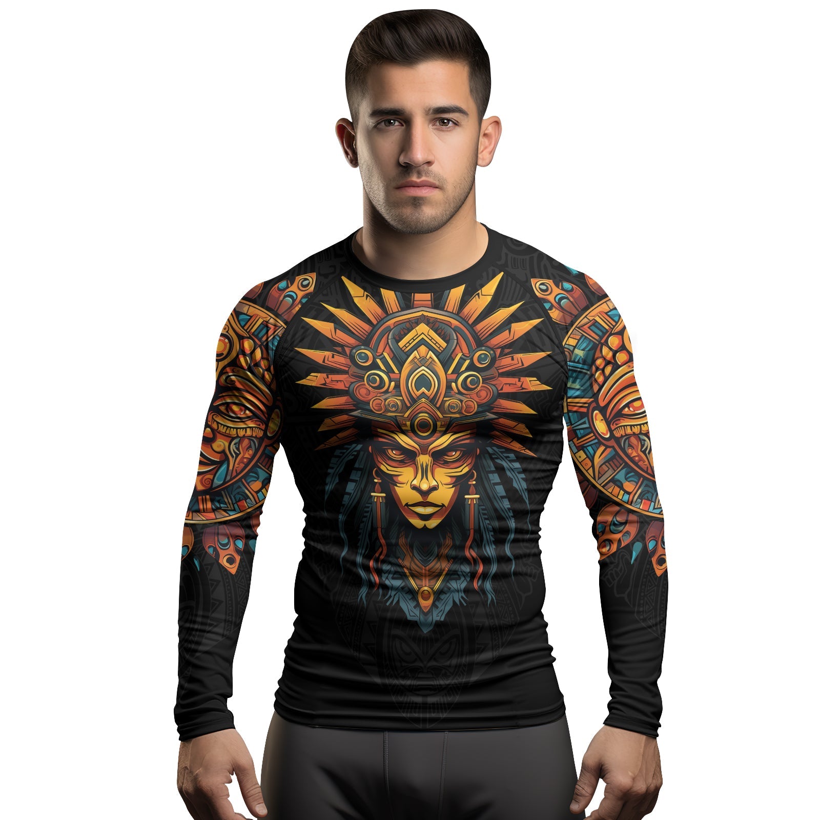 Rashninja Aztec Chieftain Men's Long Sleeve Rash Guard