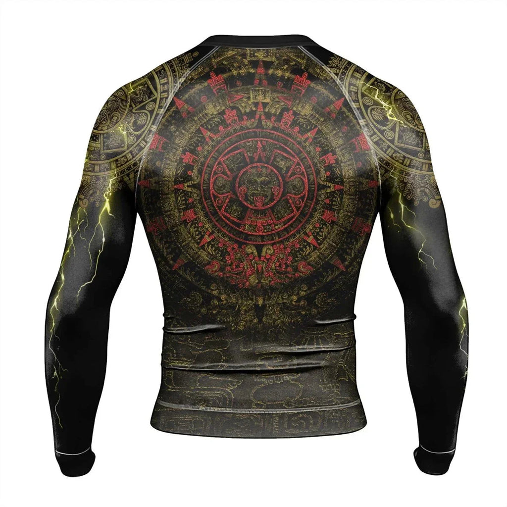 Mighty Aztec Warrior Men's Long Sleeve Rash Guard